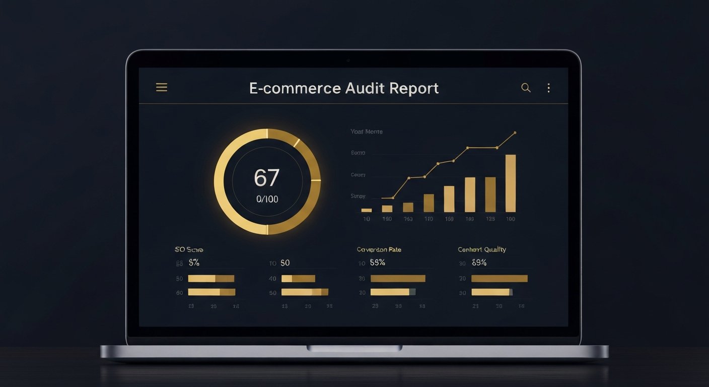 Aperçu du rapport d'audit Speed Ecom avec score global et métriques détaillées
