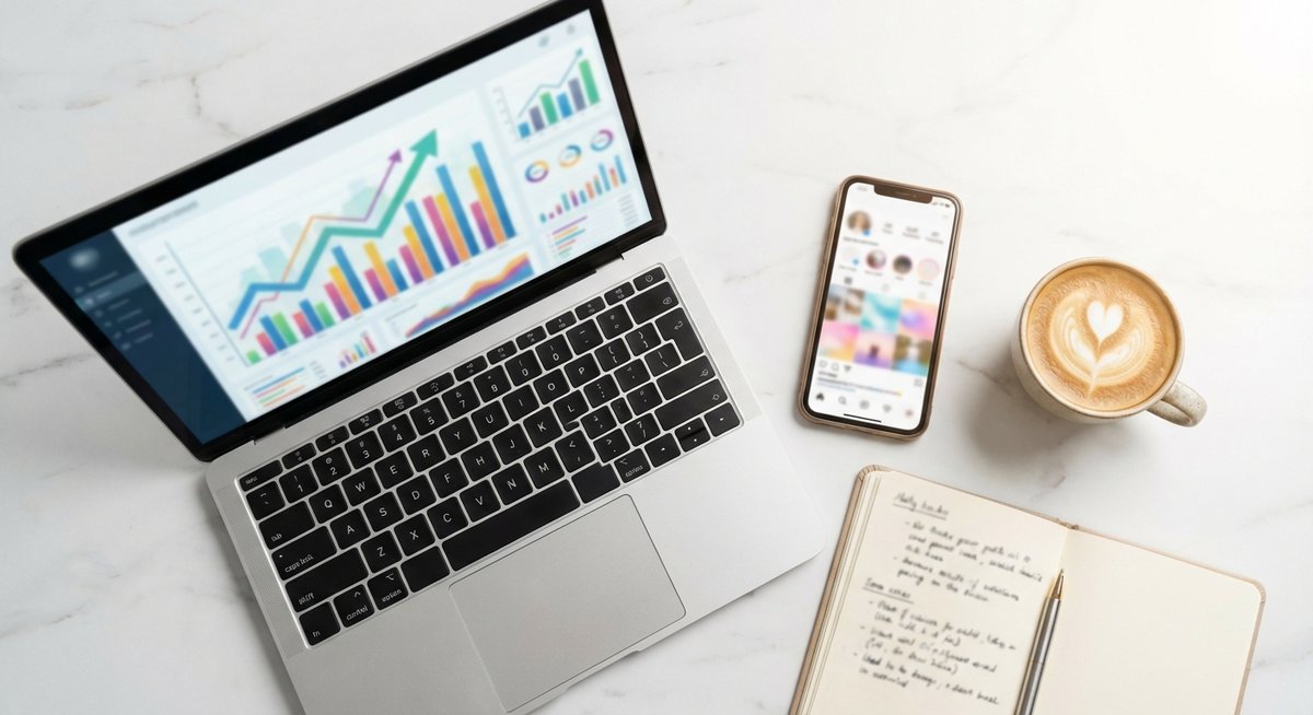 Analyse des performances TikTok Ads — dashboard analytics avec graphiques de croissance et métriques publicitaires