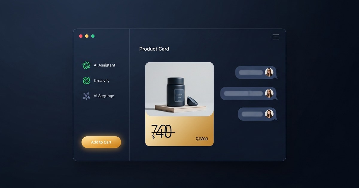Interface d'un assistant IA montrant une fiche produit Shopify avec photo, prix et bouton d'achat directement dans la conversation — les Agentic Storefronts en action