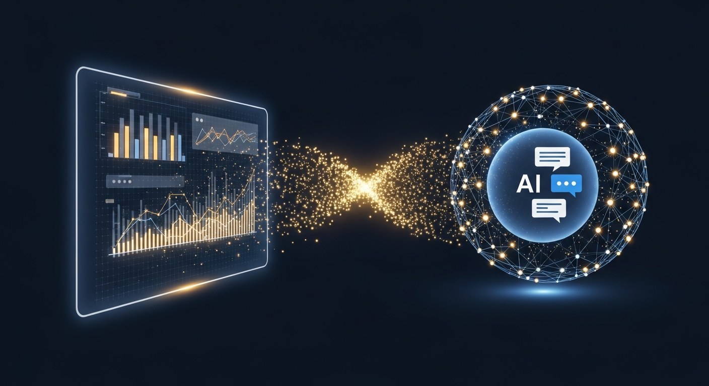Connexion TrendTrack vers Claude AI via l'intégration MCP : flux de données entre dashboard analytics et conversation Claude