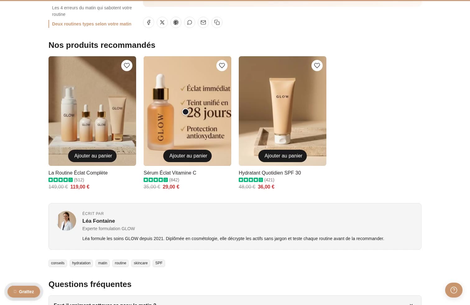 Aperçu Produits de l'article (Shop this) sur la démo Speedfly