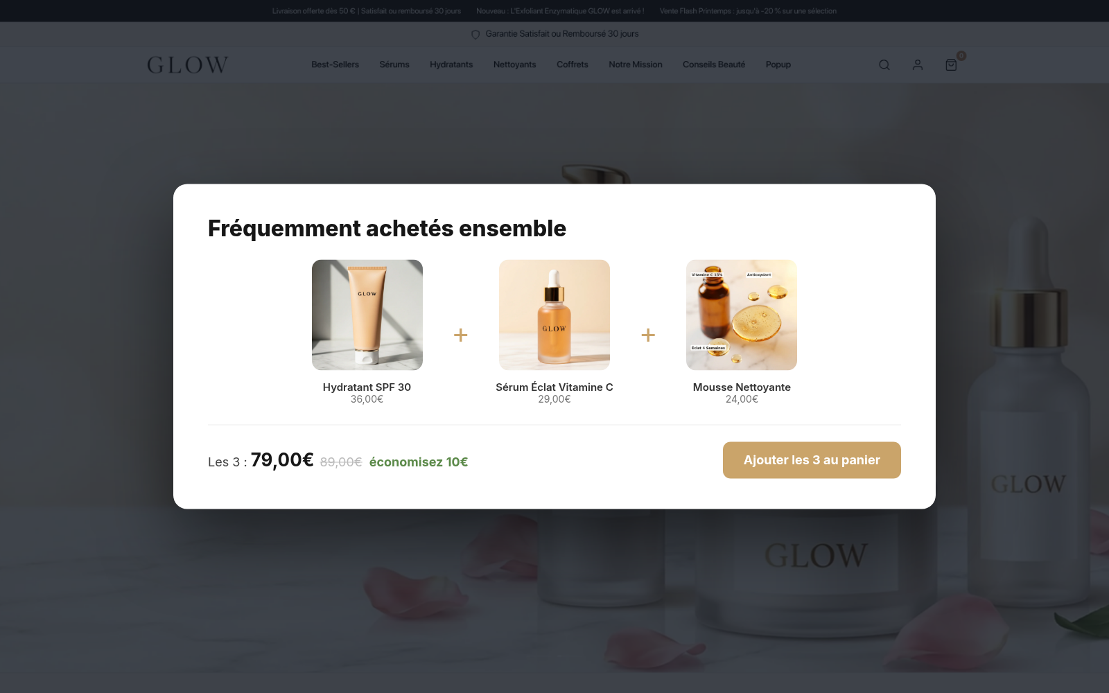 Capture Frequently bought together : boutique GLOW Skincare sous Speedfly