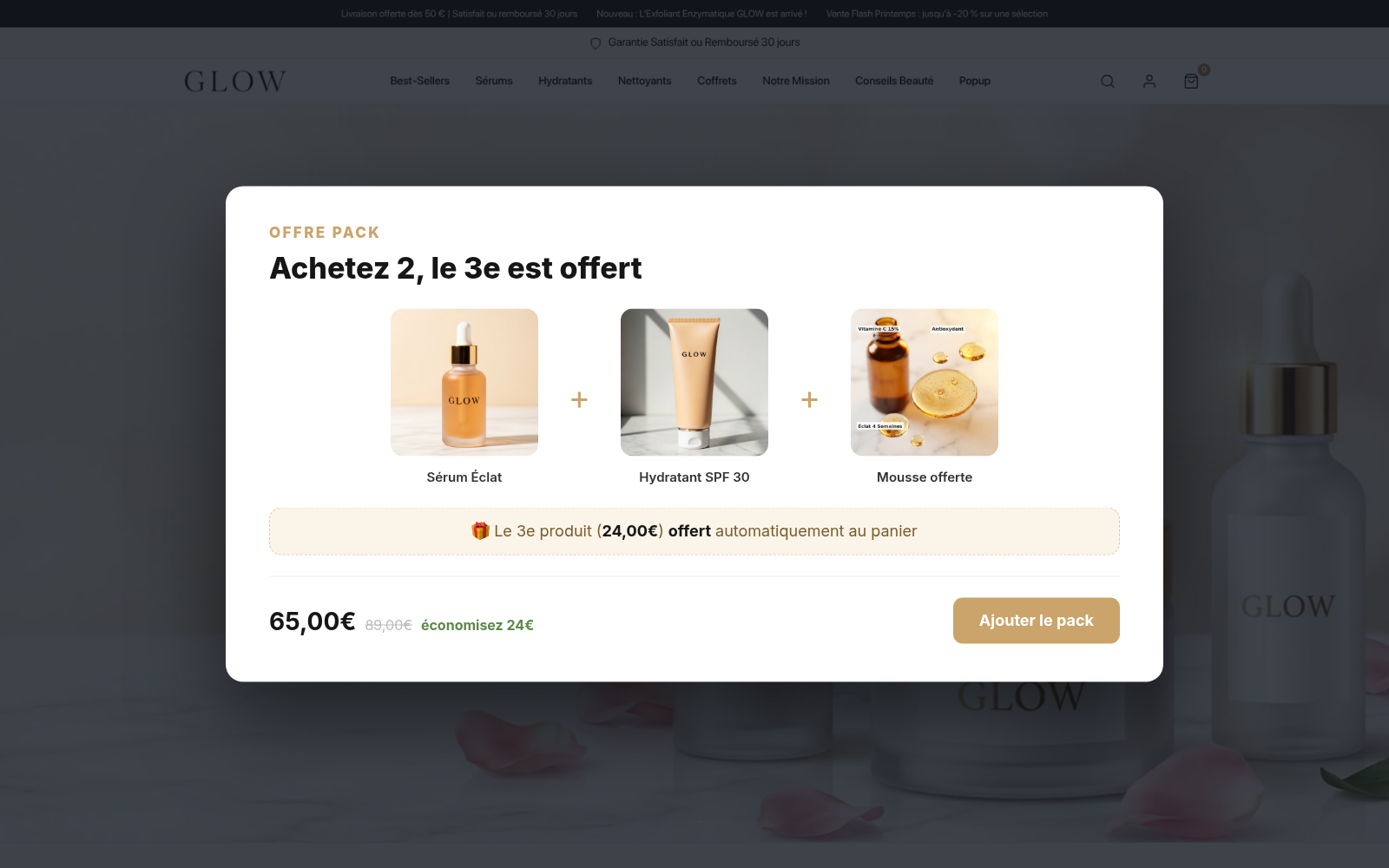 Capture Bundles Buy X Get Y : boutique GLOW Skincare sous Speedfly