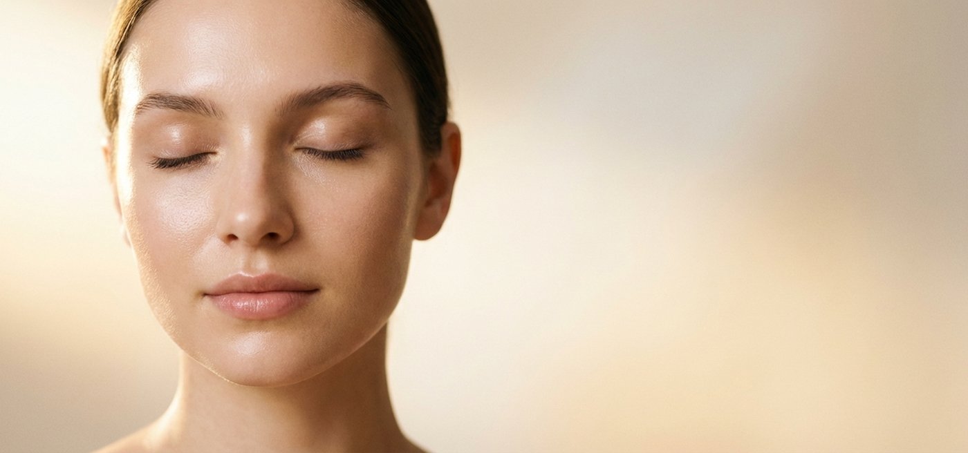Boutique Shopify GLOW Skincare sous Speedfly : section hero portrait premium