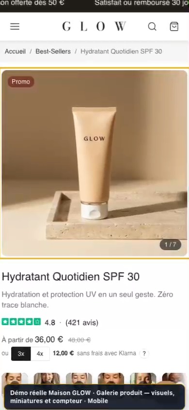 Aperçu mobile de Colonne média (galerie) sur Maison GLOW
